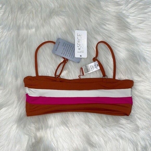 L*Space Womens Size Small Rebel Stripe Bikini Top - Picture 6 of 9